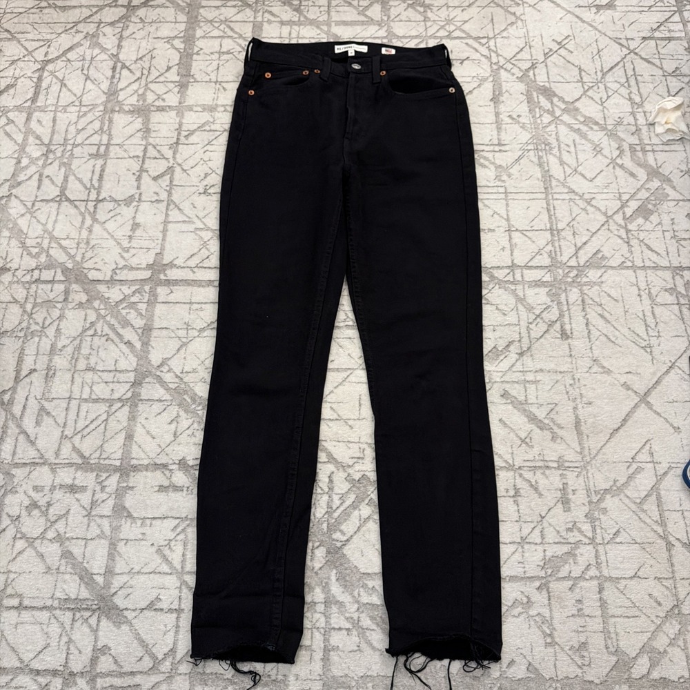 Re/Done NWOT Denim Jeans Size‎ 26 US 70s High Rise Skinny Boot in Washed Black